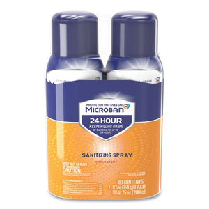 Microban 24-Hour Disinfecting Sanitizing Spray, Citrus Scent, 12.5 oz Spray, 2/Pack