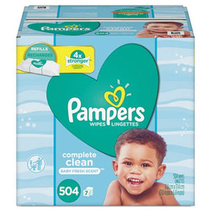 Pampers Complete Clean Baby Wipes, 1 Ply, Baby Fresh, 504/Pack