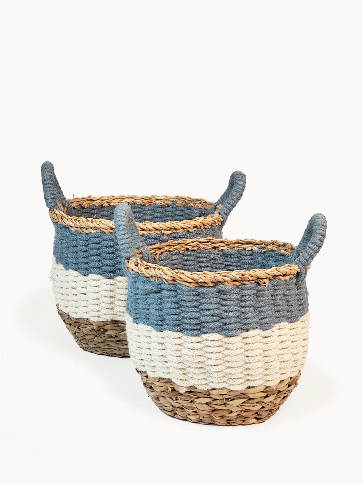 Ula Stripe Basket - Blue
